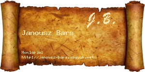 Janousz Bars névjegykártya